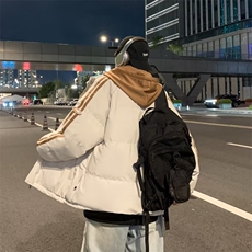 假两件棉衣男士秋冬季新款加厚连帽棉服保暖棉袄外套男FM009-P85，男装棉衣，星座1008