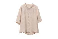 高端苎麻衬衫女夏季2024新款棉麻风上衣中年妈妈洋气减龄漂亮小衫，女装衬衫，独衣靓