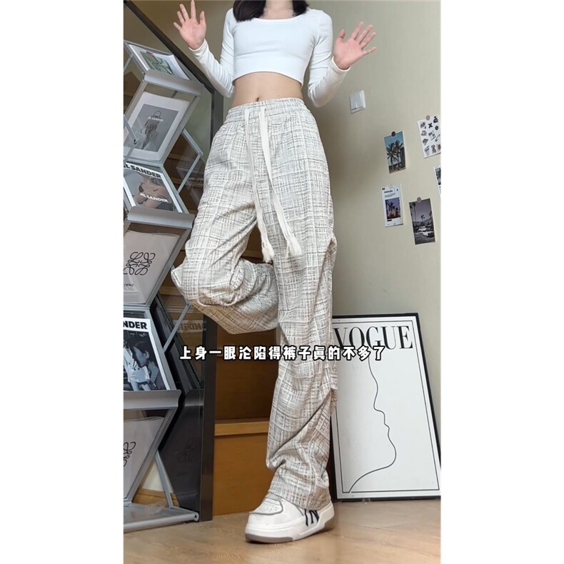 灯芯绒裤子男款潮牌褶皱直筒阔腿裤小香风休闲裤HK52118P34,男装休闲裤,电商基地A086
