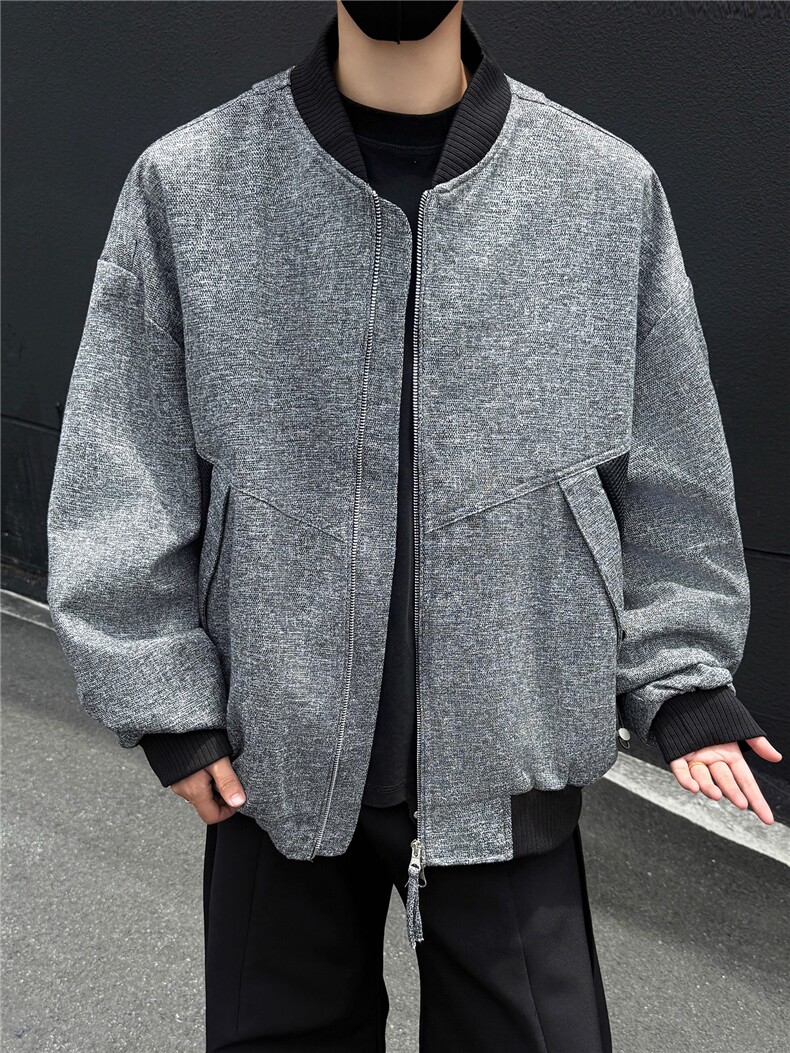 黑墙棒球服工装夹克休闲潮牌高品质立领休闲外套A436-6107-P75,男装夹克,电商A436