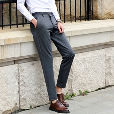 休闲裤男士夏季薄款小西裤商务弹力免烫直筒西装长裤子纯色薄，男装西裤，星座505-2（原电商A260-1)