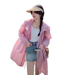 现货－夏季新品粉色透气长款防晒服348－P95-K168图片