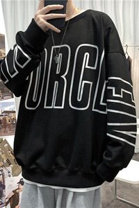 2021春秋季新款卫衣男宽松落肩潮印花圆领  202-7-GW05图片