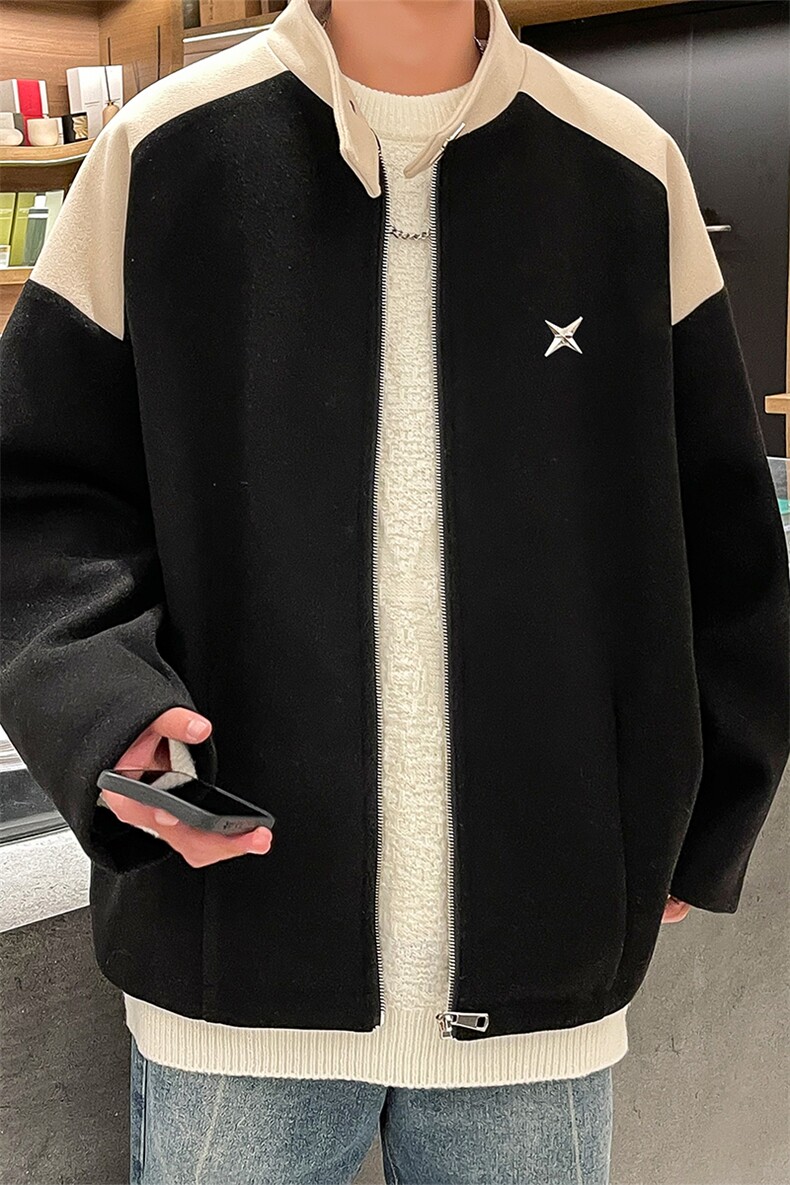 男装呢料夹克2026秋冬季新款毛呢大衣男生外套XZ514-2-F593-P115,男装夹克,星座514-2(原B239)