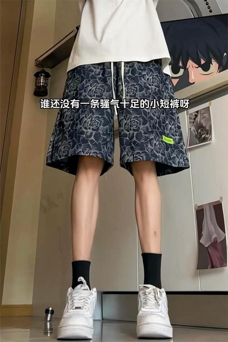 数据提花牛仔裤短裤大裤衩休闲宽松直筒五分裤NZ07-P38,男装牛仔裤,星座301C-5