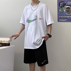 潮牌短裤短袖t恤男休闲运动套装2023夏季港风帅气A161-2-TZ04-P50，男装休闲套装，电商A161-2