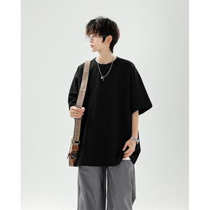 8XL-M高品质重磅棉光版纯色短袖T恤百搭款半截袖五分袖DX332特P23图片