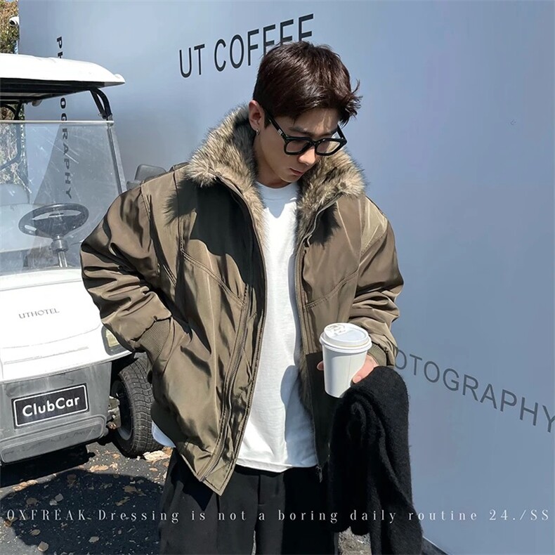 203-6FM78P93～座山雕毛领棉衣外套男宽松飞行棉服,男装棉衣,星座203-6(原电商259)