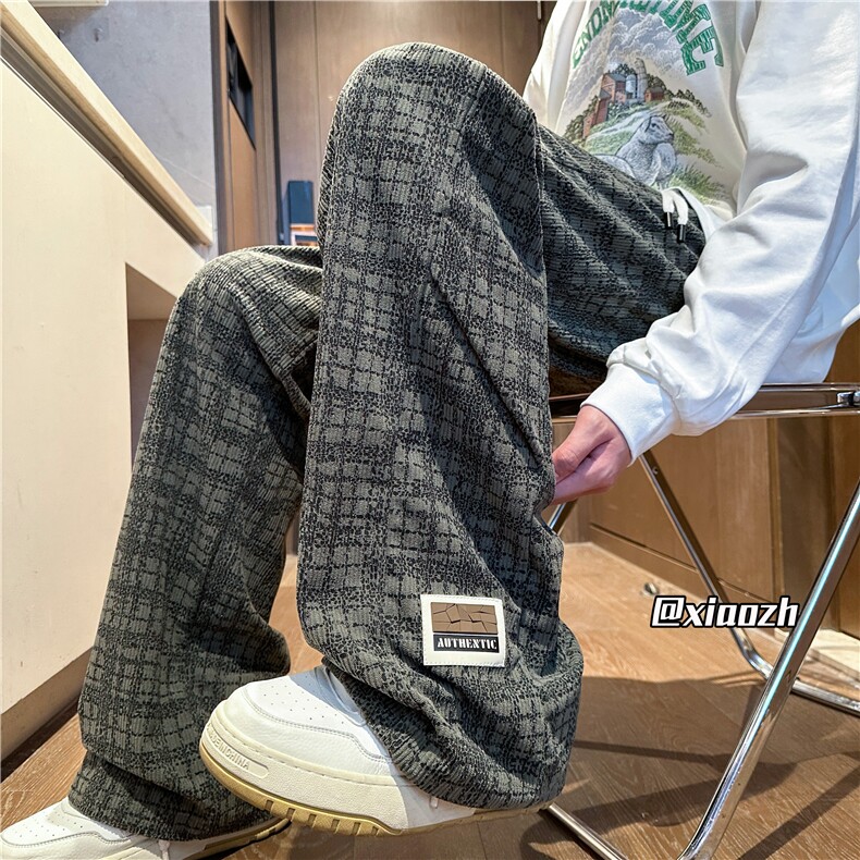 XZ616秋季新款灯芯绒满印双褶订标休闲长裤TY1069P55控68,男装休闲裤,星座512A（原616）