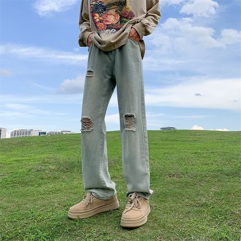 青春流行ins男直筒水洗牛仔裤T3005 P38图片