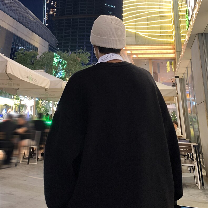 港风夜景时尚字母印花宽松圆领毛衣A247-TPM1065特批45,男装针织衫/毛衣,电商A247