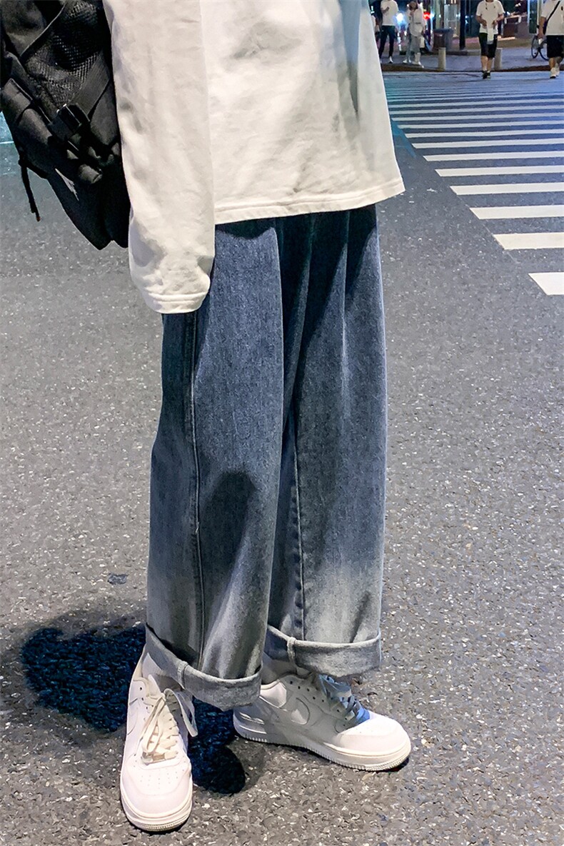 NK3001-P55渐变色牛仔裤男士宽松直筒裤男裤长裤子男,男装牛仔裤,电商A040