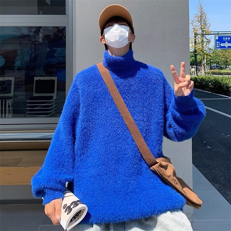半高领毛衣男秋冬宽松潮牌高级感针织衫冬季慵M199-P55,男装针织衫/毛衣,星座1109-3