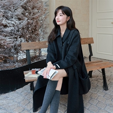 双面羊绒大衣女2025新款秋冬季小个子宽松直筒呢子毛呢外套，女装羊绒大衣，2C218