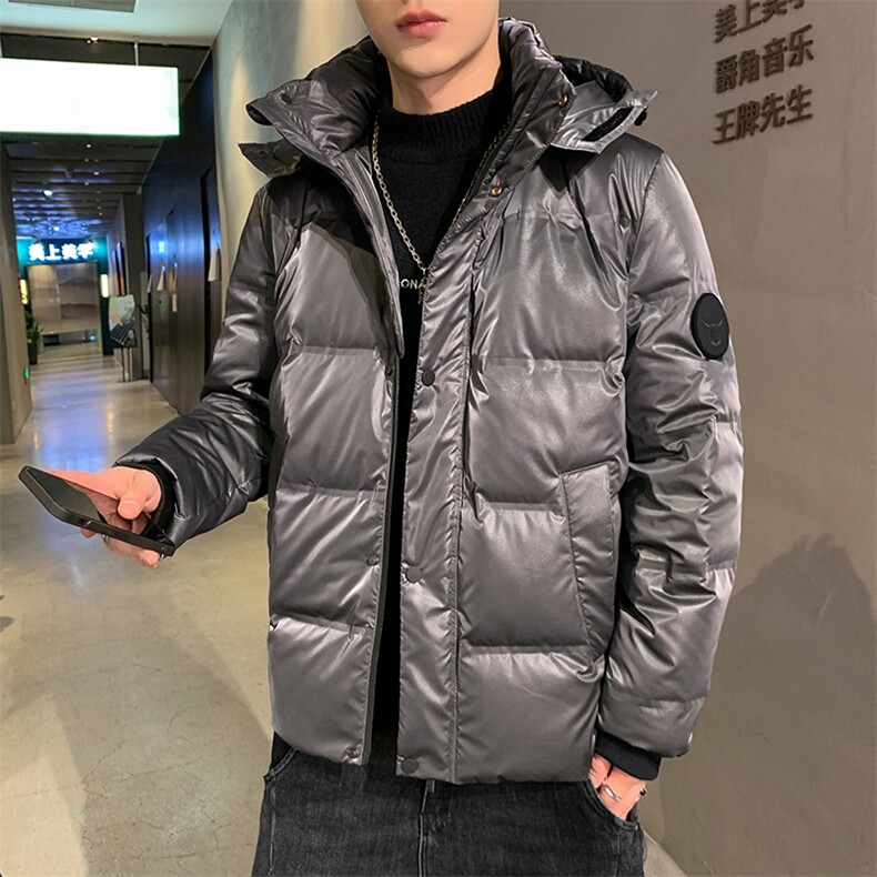 新款宽松休闲外套男士冬季连帽加厚保暖羽绒服中青年时尚潮流上衣,男装羽绒服,电商B212（原钱塘6029）