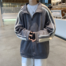 美式复古潮流冲锋衣情侣装春秋麂皮绒棒球服外套男夹克W7618-P62，男装夹克，星座512-3