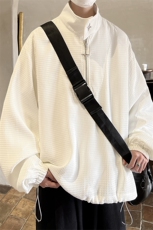 2025港风华夫格金属拉链装饰大码M-5XL潮卫衣男男WY8758P65控88，男装卫衣，星座227-7