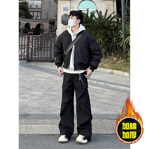 棉衣5W件现货冬季美拉德立领飞行夹克廓形高街棒球服加棉加厚外套图片