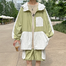 夏季夹克衫防晒服套装运动风撞色时尚防晒衣男XZ514-2-1610-P98，男装防晒衣，星座514-2(原B239)