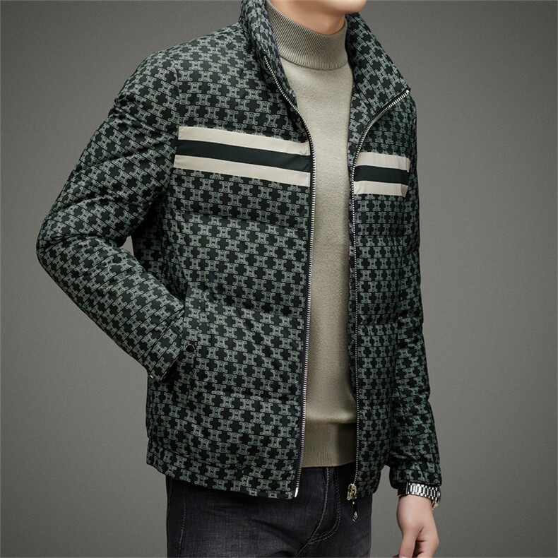 羽绒服男冬季2023新款中年立领加厚保暖爸爸装男士休闲上衣外套,男装羽绒服,电商B212（原钱塘6029）
