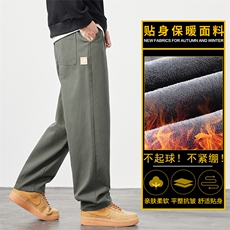 宽松直筒纯棉休闲裤男秋冬新款美式垂感运动裤Z2328-P50/加绒P55，女装休闲裤，星座509