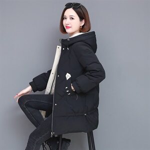 2020冬装新款加绒保暖百搭连帽 棉衣/棉服图片
