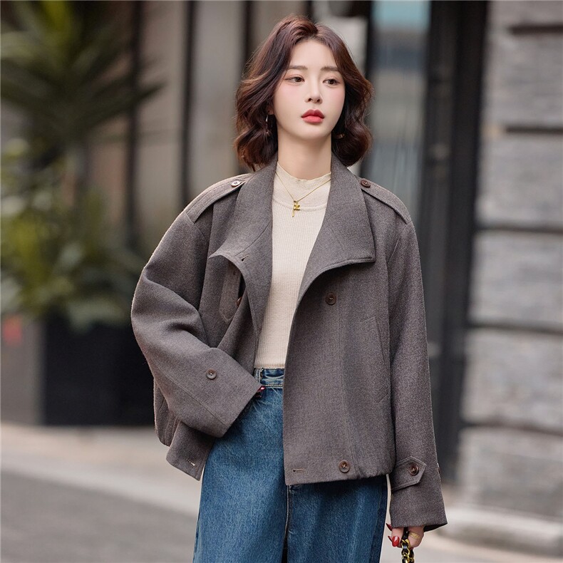 夹棉加厚复古大衣女宽松显瘦百搭年轻2025秋冬款时尚保暖外套,女装棉衣/棉服,靓衣阁