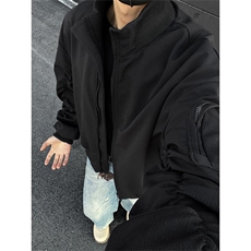 电商DSA028-JK2504特P55纯色经典立领机车飞行服夹克，男装夹克，电商A028