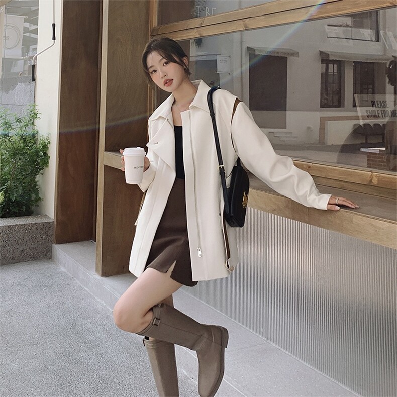 【现货主推】2024高级感炸街设计白色风衣2C372-1807-P145控198,女装风衣,2C372