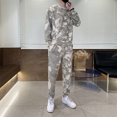 休闲运动套装男士春秋季新款潮牌圆领卫衣宽松痞帅两件套TZ10-P85，男装休闲套装，星座1210B