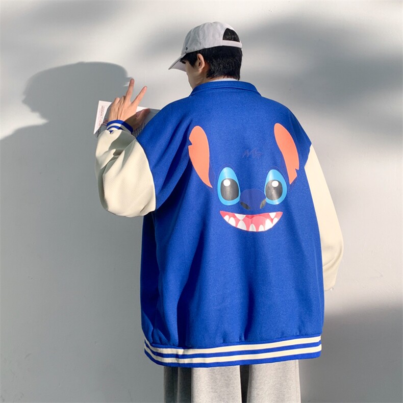 华夫格撞色外套男发泡棒球服夹克男宽松上衣男港风FJK218-P60限88,男装夹克,电商B370