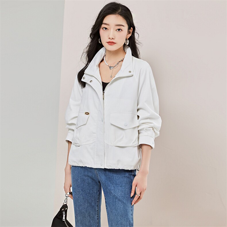 ZYRODIA春季新款短款工装风衣外套夹克宽松减龄韩系chic百搭上衣,女装短外套,辉之琳