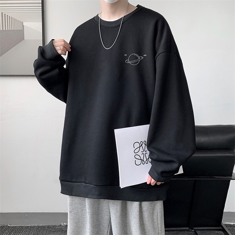 圆领卫衣男大码加厚加绒长袖t恤男S6238-P28加绒款-P33,男装卫衣,电商A040