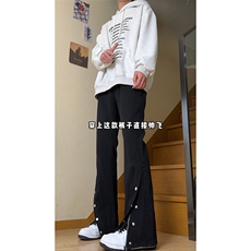 高街美式排扣牛仔裤拉链设计感直筒牛仔裤，男装牛仔裤，星座310A-4