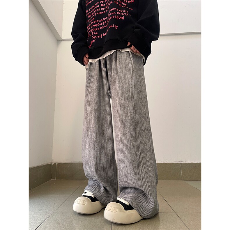 05秋冬季新款条纹阔腿休闲裤褶皱感设计阔腿裤XZ211-1-K2363-P55,男装休闲裤,星座211-1