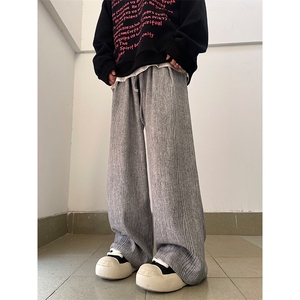05秋冬季新款条纹阔腿休闲裤褶皱感设计阔腿裤XZ211-1-K2363-P55图片