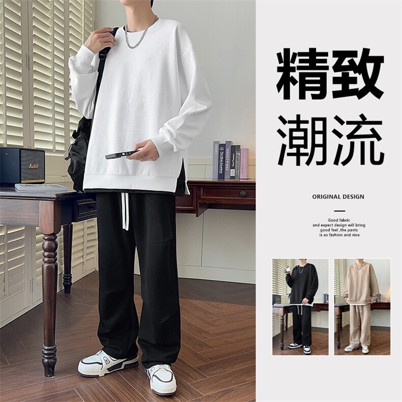 TZ65-P85  2025秋季时尚青少年休闲运动套装宽松大童外套裤子图片