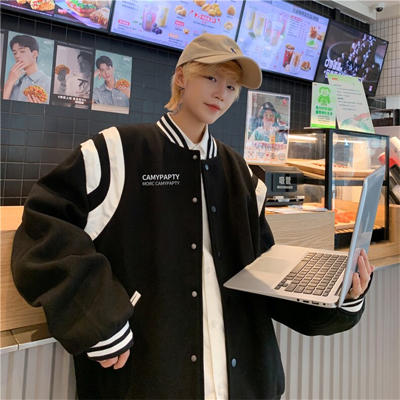 棒球服夹克男韩版潮流休闲外套ins春秋季黑白运动衣服W1627-P50,男装夹克,星座512-2