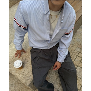 休闲条纹衬衫外套男女潮牌彩条春季上衣新款高端 CA6777图片