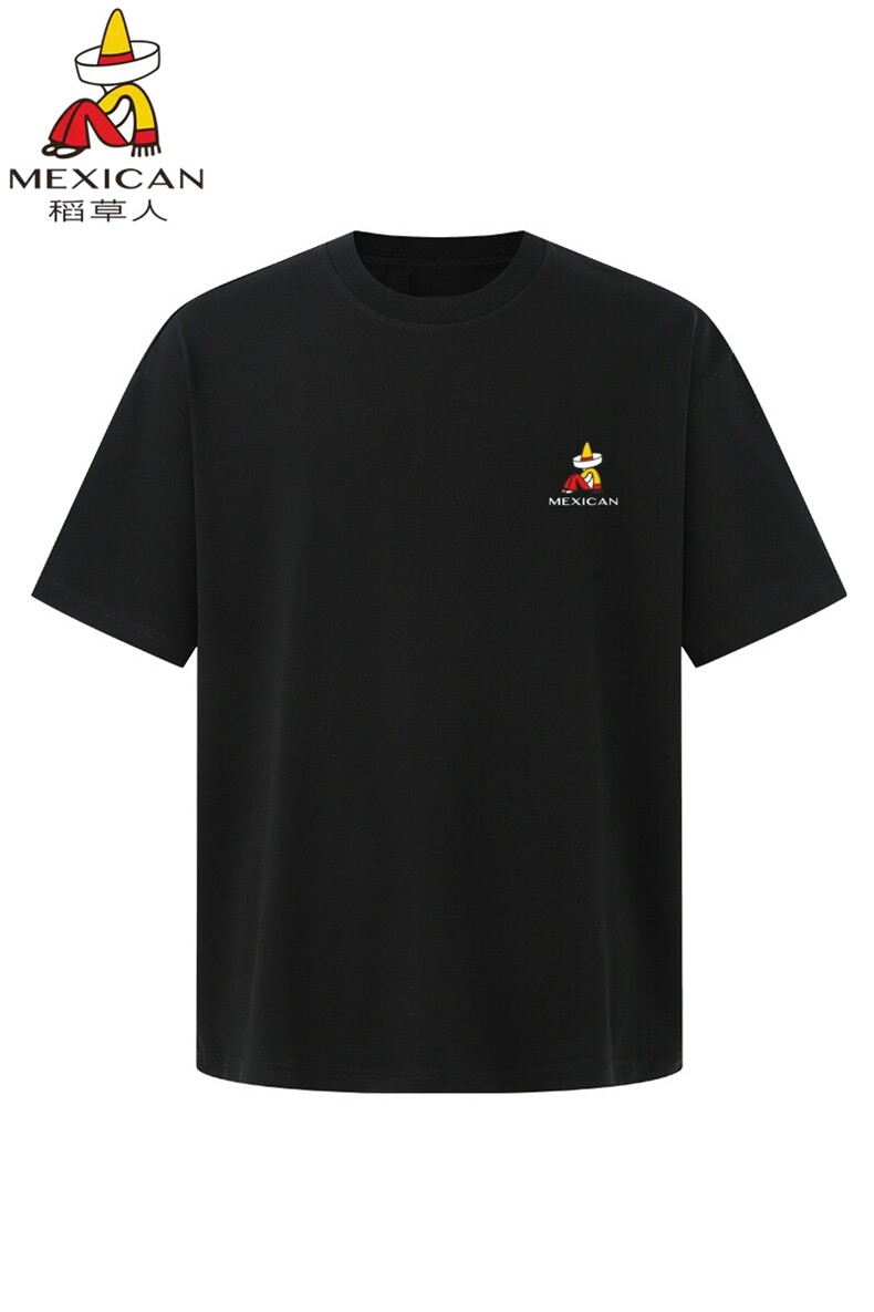 稻草人LOGO纯棉夏季潮流纯色百搭内搭短袖T恤男打底上衣服,男装T恤,星座505-2（原电商A260-1)