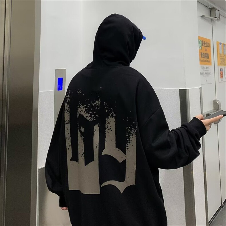 卫衣男ins潮春秋复古宽松慵懒风外套春oversize连帽上衣Y1323-P35,男装卫衣,星座1008