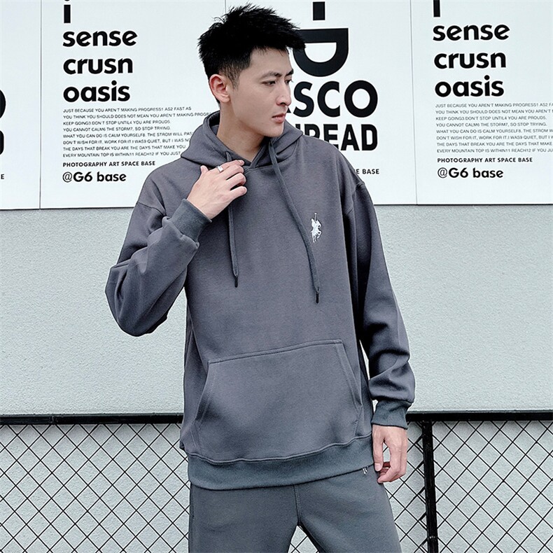 时尚潮流秋季男士宽松长袖卫衣休闲百搭舒适外套男装,男装卫衣,德尔信羊绒