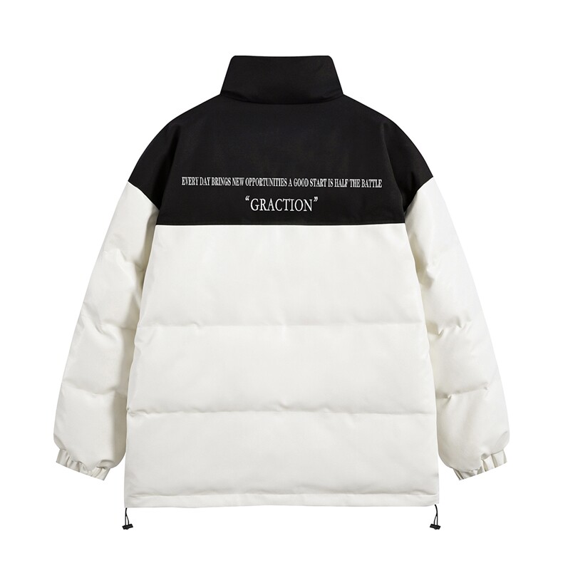白底23新款冬季时尚百搭宽松字母印花PU棉服外套MY401P115控158,男装棉衣,电商A247-1