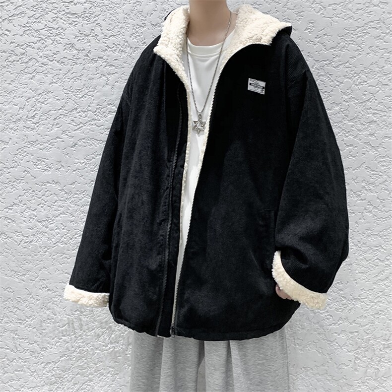 DM72-P120现货男装冬款加厚宽松灯芯绒中性情侣港风棉衣外套,男装棉衣,电商D321-1