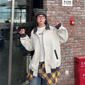 抖音得物高品质 美式高街重磅结构设计拼接织带立领卫衣外套 CM42图片