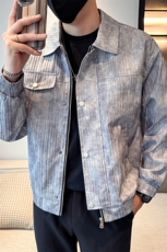 潮流皮衣外套男春秋季复古百搭拉链宽松机车服pu皮夹克潮JK2511，男装夹克，星座301B-1