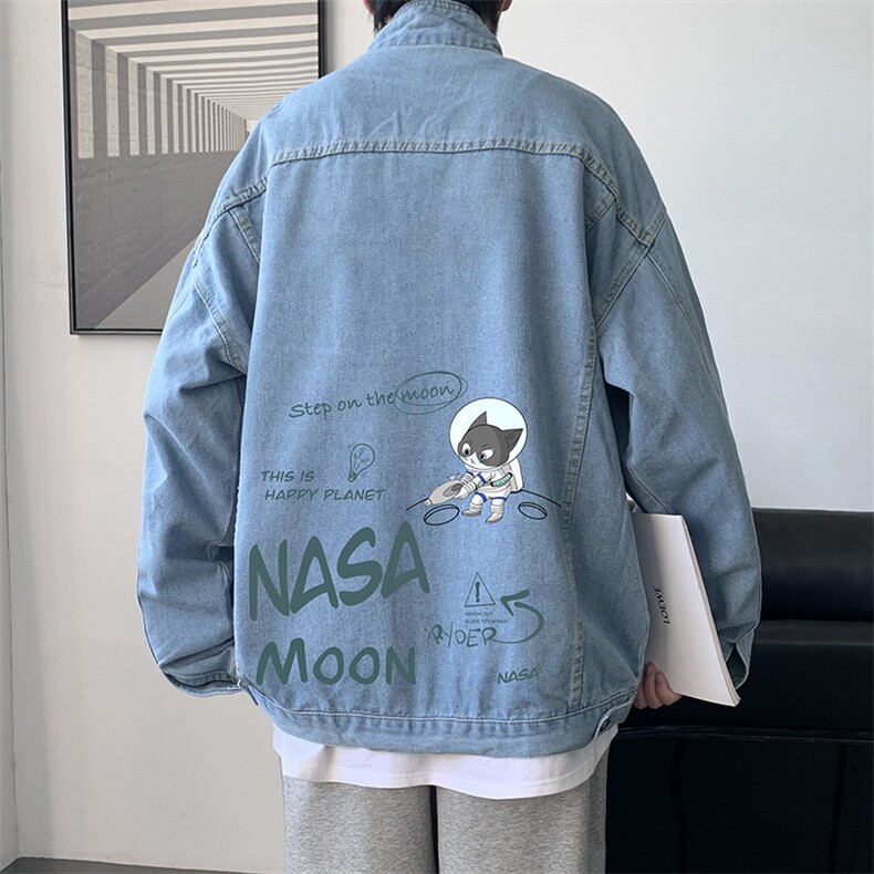 NASA联名同款牛仔夹克男大码牛仔外套男茄克 NJ77187-P60图片