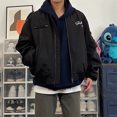春秋美式复古刺绣飞行员夹克男宽松叠穿外套棒球服LHT1511-P70，男装夹克，星座1008