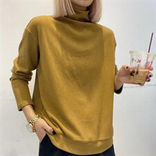 宽松条绒中高领打底衫，其它，那简