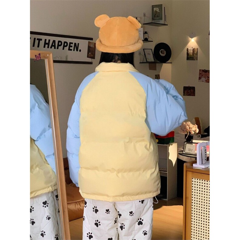 加绒加厚冬款男女立领棉衣保暖拼色面包服外套MY22P75,男装棉衣,星座1013-1